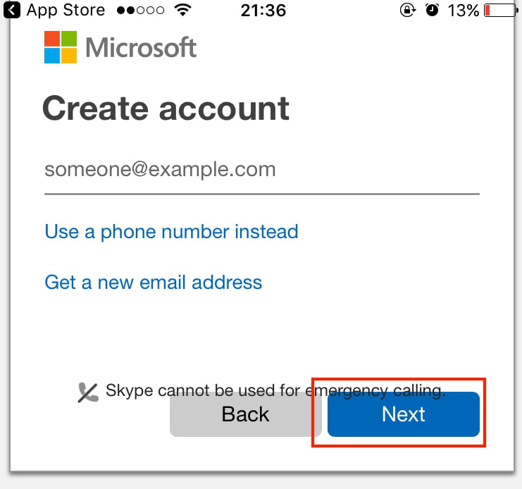 Create microsoft account for skype download